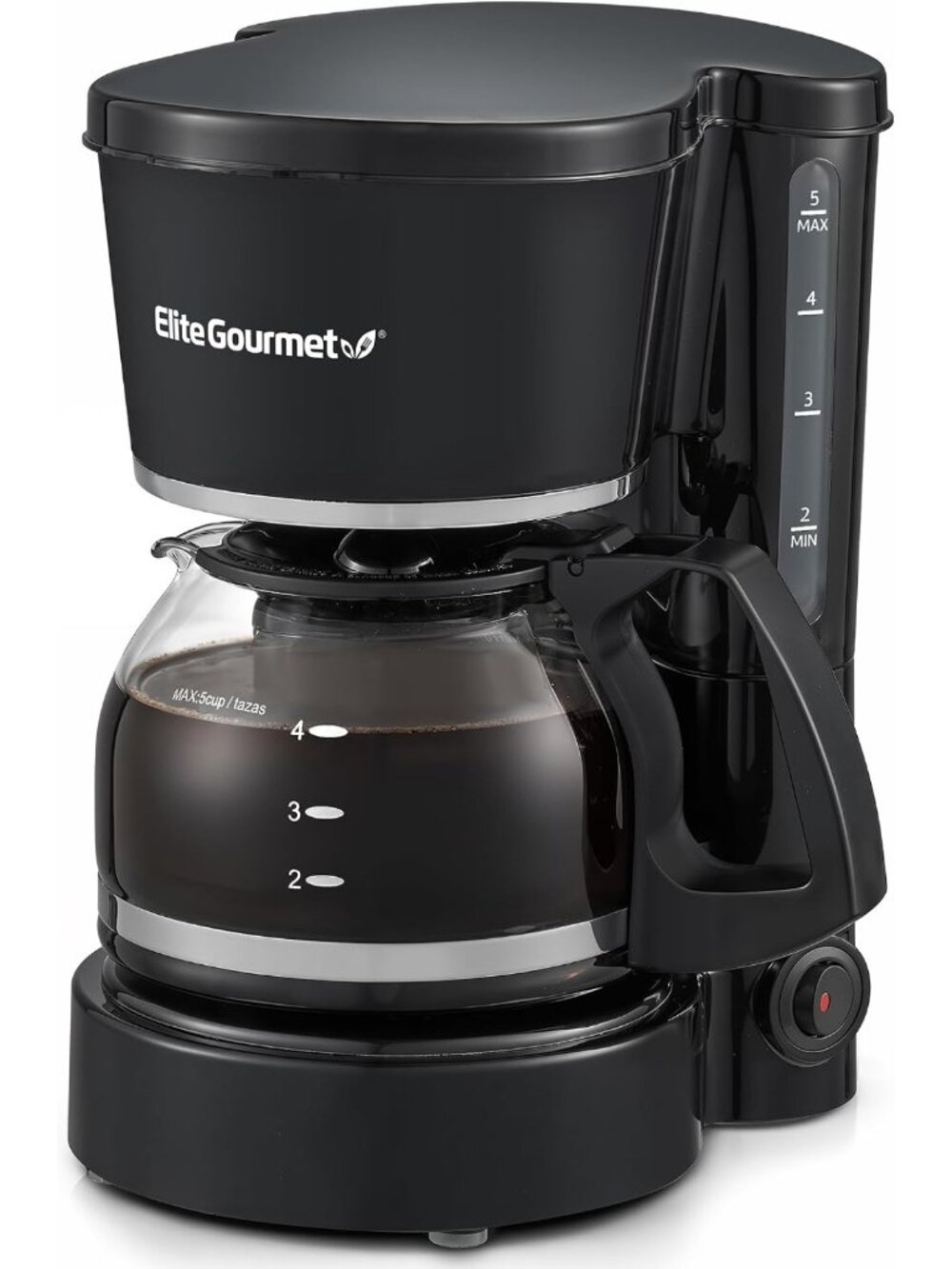 Automatic 5-Cup Coffee Maker with Pause & Serve, Reusable Filter, Water